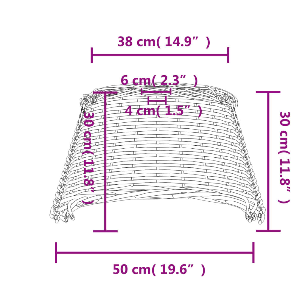 vidaXL Καπέλο Φωτιστικού Οροφής Λευκό Ø50x30 εκ. από Wicker