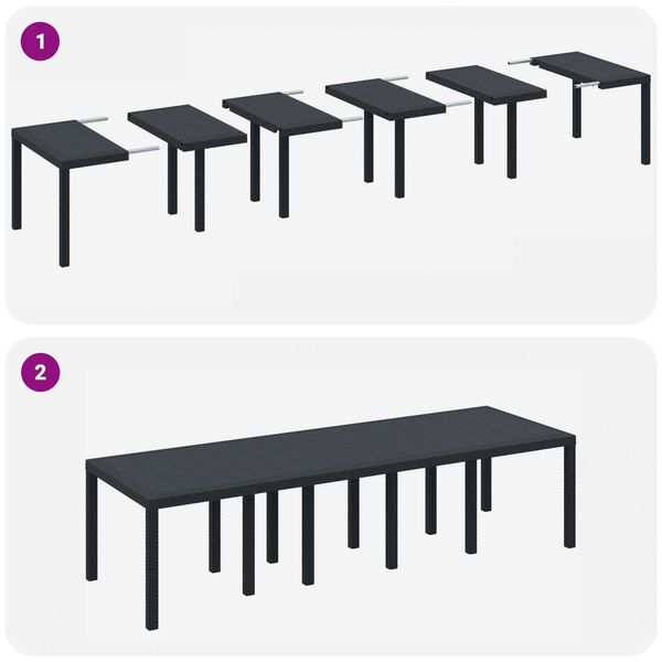 vidaXL Σέτ φαγητού για κήπο 13 pcs Ανθρακί Large Πολυράτταν