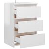 vidaXL Κομοδίνo Γυαλιστερό Λευκό 40 x 35 x 62,5 εκ. από Επεξ. Ξύλο
