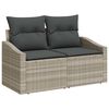 vidaXL Σετ Καναπέ Κήπου με αποθήκευση 7 pcs Ανοιχτό γκρι Πολυ ράταν