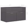 vidaXL Ντουλάπι Νιπτήρα Γυαλιστερό Γκρι 80x38,5x46 εκ. από Επεξ. Ξύλο