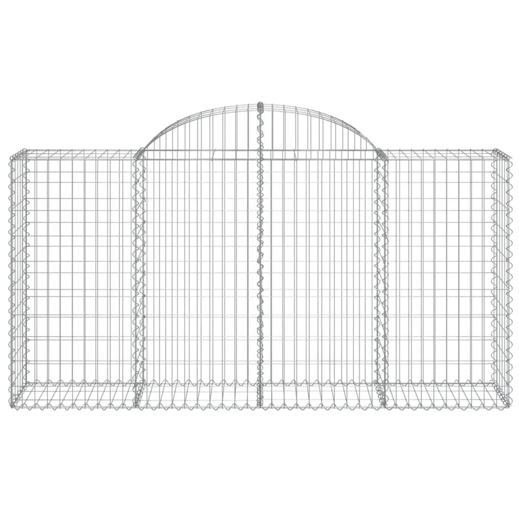 vidaXL Συρματοκιβώτια Τοξωτά 4 τεμ. 200x50x100/120 εκ. Γαλβαν. Ατσάλι