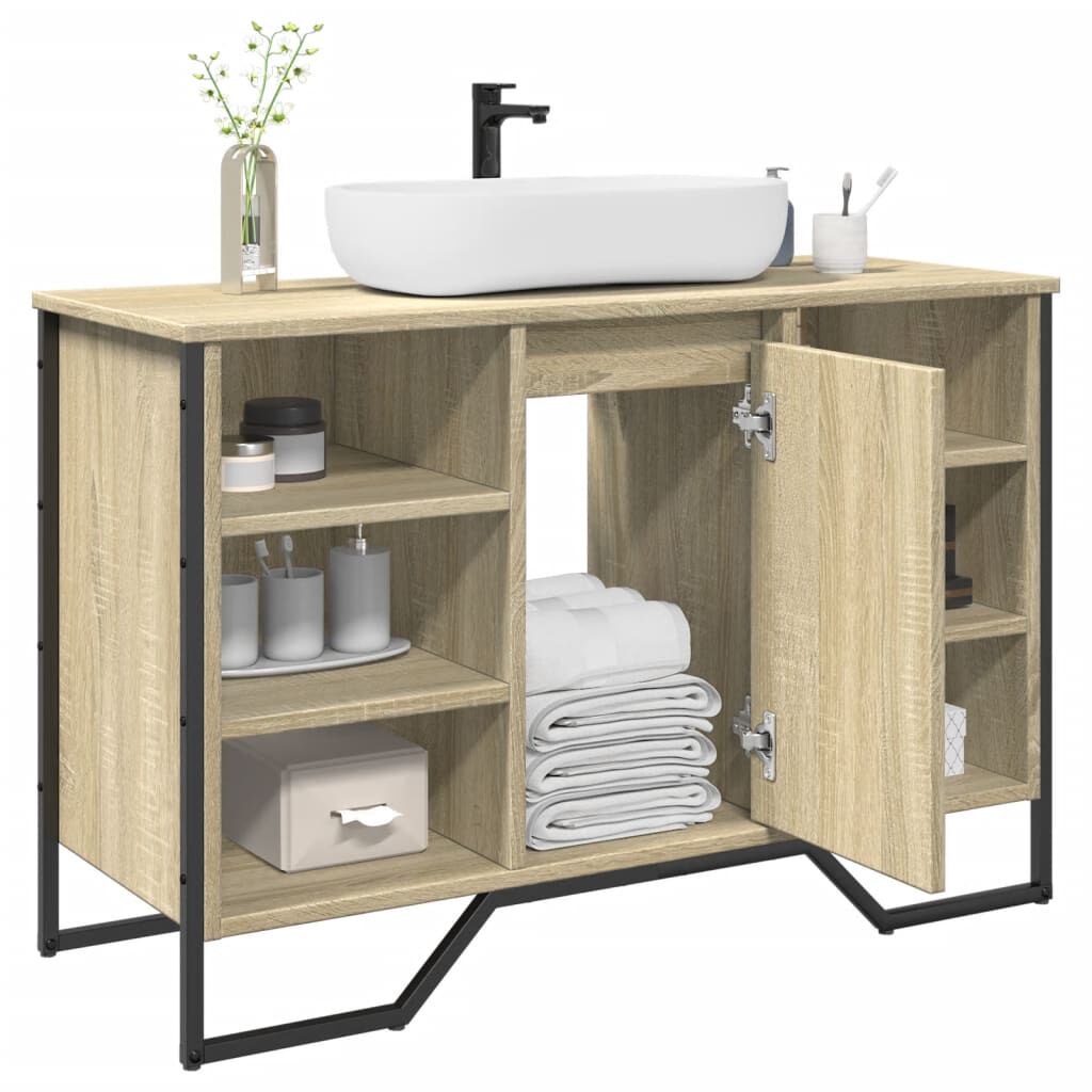 vidaXL Ντουλάπι Νιπτήρα Μπάνιου Sonoma Δρυς 91x35x60 εκ. Επεξ. Ξύλο