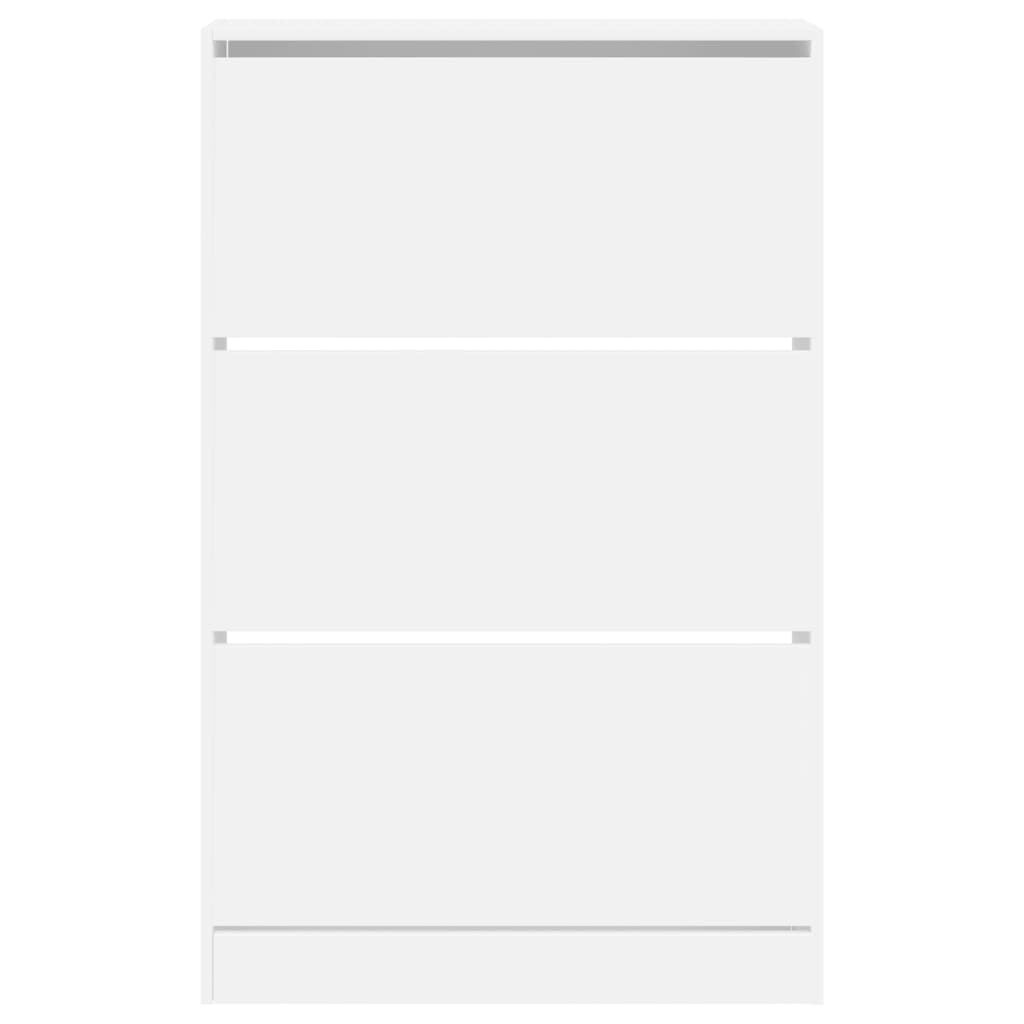 vidaXL Παπουτσοθήκη Λευκή 80x21x125,5 εκ. από Επεξεργασμένο Ξύλο