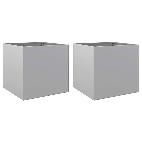 vidaXL Ζαρντινιέρες 2 τεμ. Ασημί 42 x 40 x 39 εκ. Γαλβανισμένο Χάλυβα