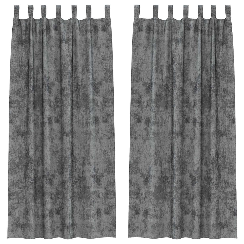 vidaXL Κουρτίνα με κουρτίνες 2 pcs Γκρι 245 x 140 εκ. Βελούδο