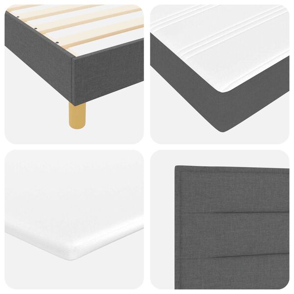 vidaXL Κρεβάτι Box Spring με Στρώμα σε Σκούρο Γκρι, 180x200 εκ Υφασμάτινο
