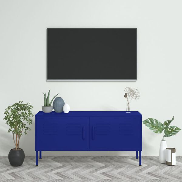 vidaXL Έπιπλο Τηλεόρασης Ναυτικό Μπλε 105x35x50 εκ. από Ατσάλι