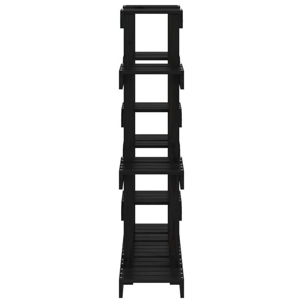 vidaXL Βάση Γλάστρας Μαύρο 104,5x25x109,5 εκ. από Μασίφ Ξύλο Πεύκου
