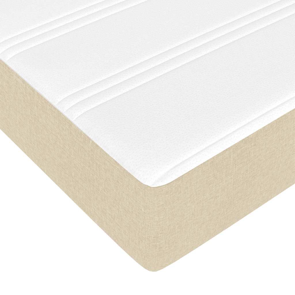 vidaXL Οθωμανικό Κρεβάτι με Στρώματα Κρέμα 200x200cm Ύφασμα