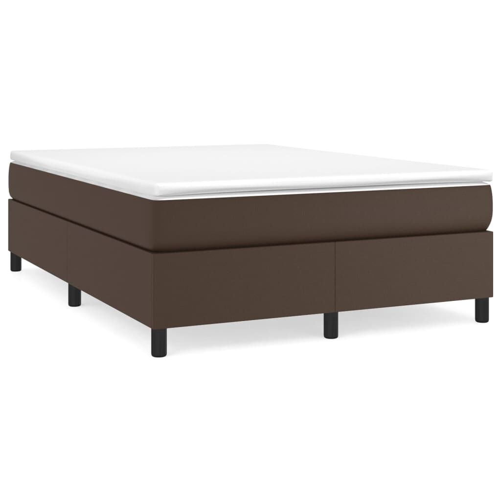 vidaXL Κρεβάτι Boxspring με Στρώμα Καφέ 180x200 εκ. Συνθετικό Δέρμα