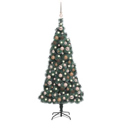 vidaXL Χριστουγεννιάτικο Δέντρο Τεχν. LED/Μπάλες Πράσινο 150 εκ PVC/PE
