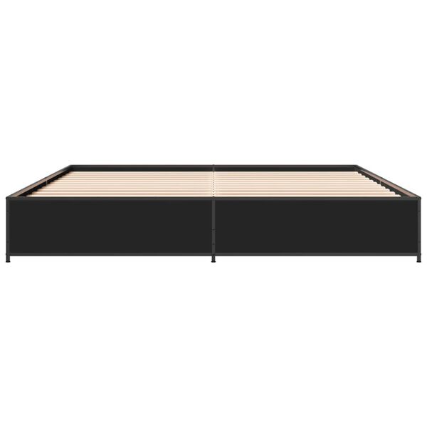 vidaXL Πλαίσιο Κρεβατιού Μαύρο 160 x 200 εκ. Επεξ. Ξύλο & Μέταλλο