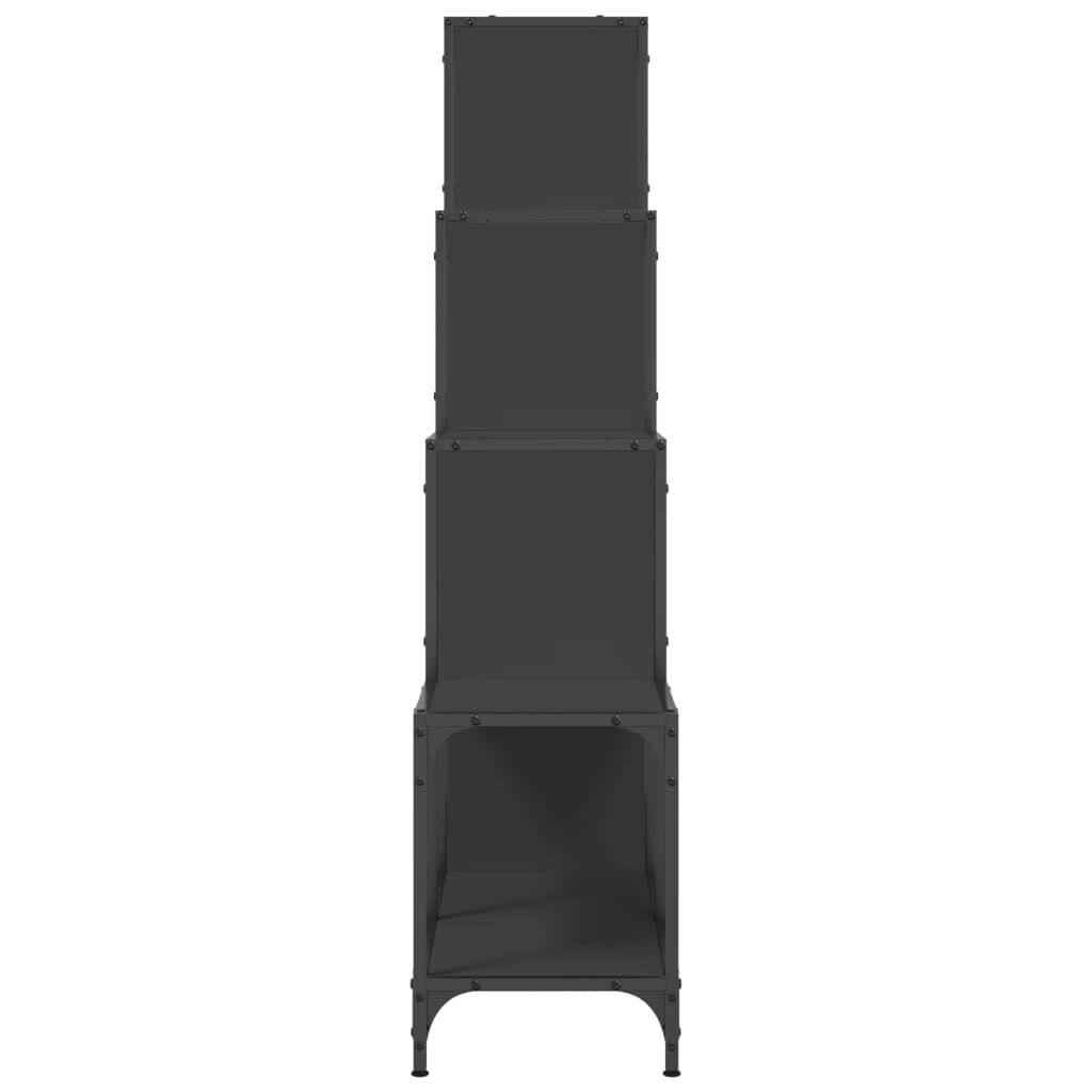 vidaXL Βιβλιοθήκη Μαύρη 122x30x132 εκ. Επεξεργασμένο Ξύλο & Μέταλλο