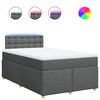vidaXL Κρεβάτι Boxspring με Στρώμα Σκούρο Γκρι 120x200 εκ. Υφασμάτινο