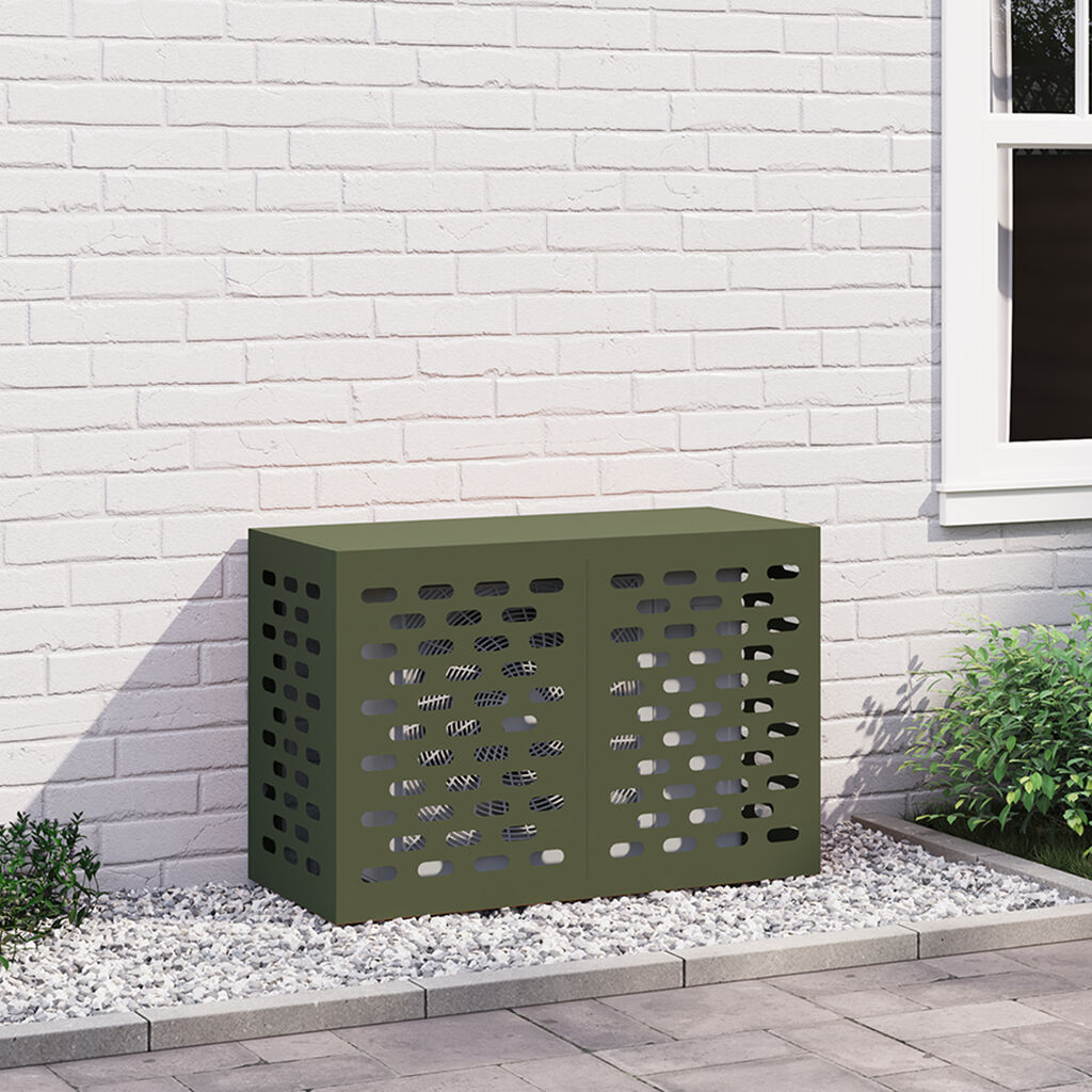 vidaXL Κάλυμμα Κλιματιστικού - Ελιά, 90x40x60 εκ, Χάλυβας