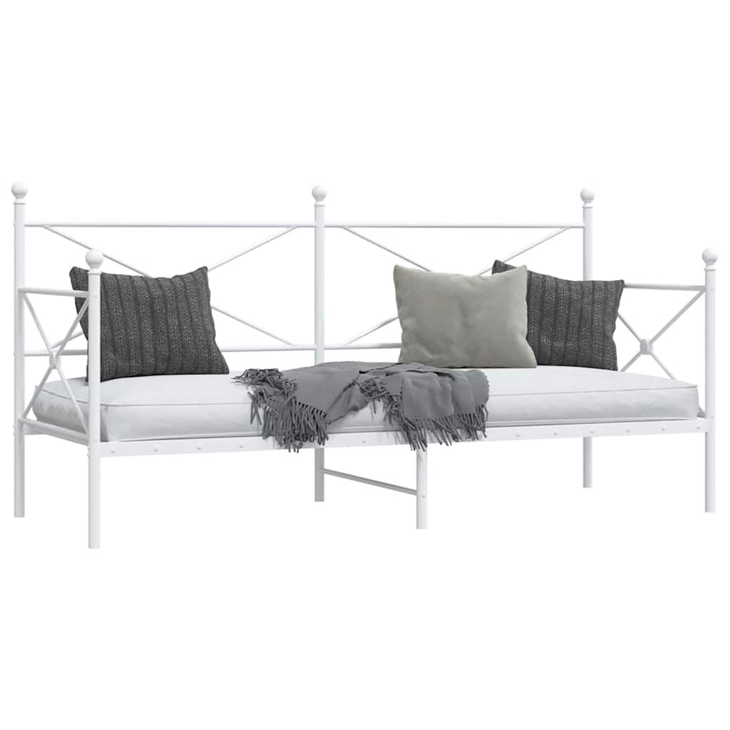 vidaXL Κρεβάτι ημέρας χωρίς στρώμα Λευκό 80x200 cm Ατσάλι