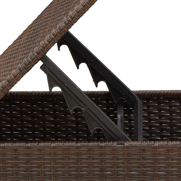 vidaXL Σκαμπό Κήπου με Μαξιλάρι Καφέ 55x55x37 εκ. από Συνθετικό Ρατάν