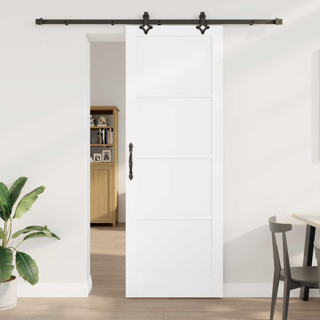 vidaXL Σετ Συρόμενης Πόρτας ORKDAL Λευκό και μαύρο 83 x 232 εκ.