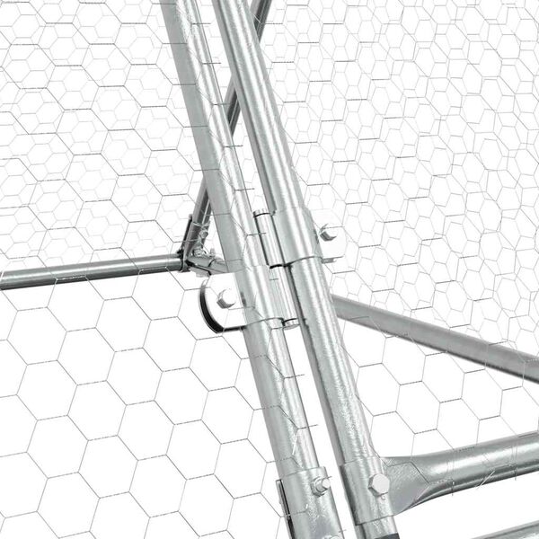 vidaXL Κοτέτσι - Κλουβί Ασημί 200x105x91 εκ. από Γαλβανισμένο Χάλυβα