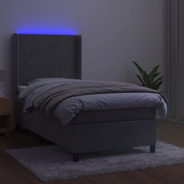 vidaXL &Kappa;&rho;&epsilon;&beta;ά&tau;&iota; Boxspring &mu;&epsilon; &Sigma;&tau;&rho;ώ&mu;&alpha; & LED &Alpha;&nu;.&Gamma;&kappa;&rho;&iota; 80x200 &epsilon;&kappa;. &Beta;&epsilon;&lambda;&omicron;ύ&delta;&iota;&nu;&omicron;