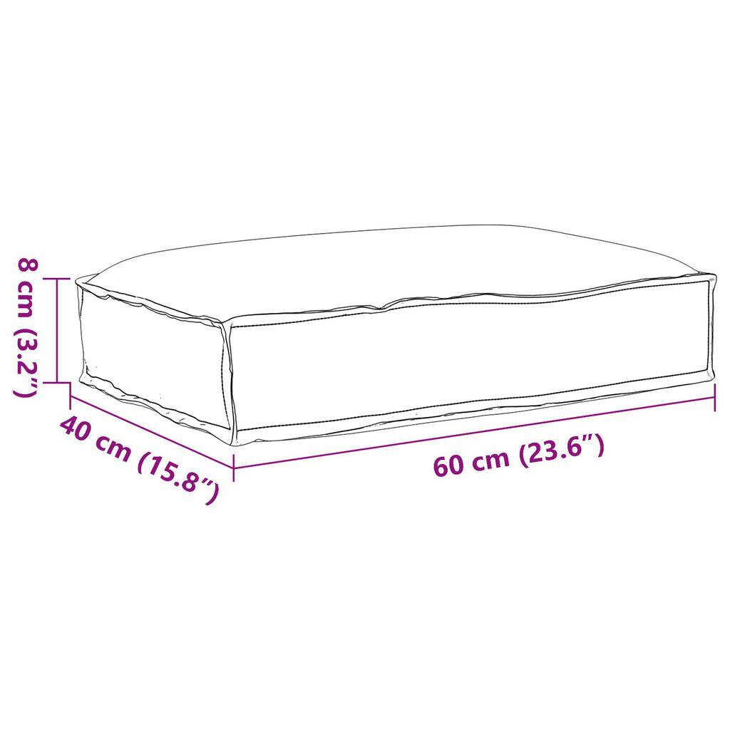 vidaXL Μαξιλάρι Παλετών για Καθίσμα Κρεμ 60x40x8 εκ. Πολυεστερικό