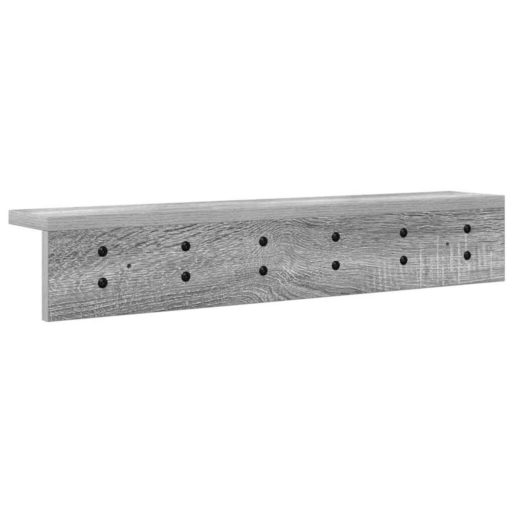 vidaXL Τοίχου Κρεμάστρα με ράφι Γκρι sonoma 60 x 10.5 x 10.5 εκ