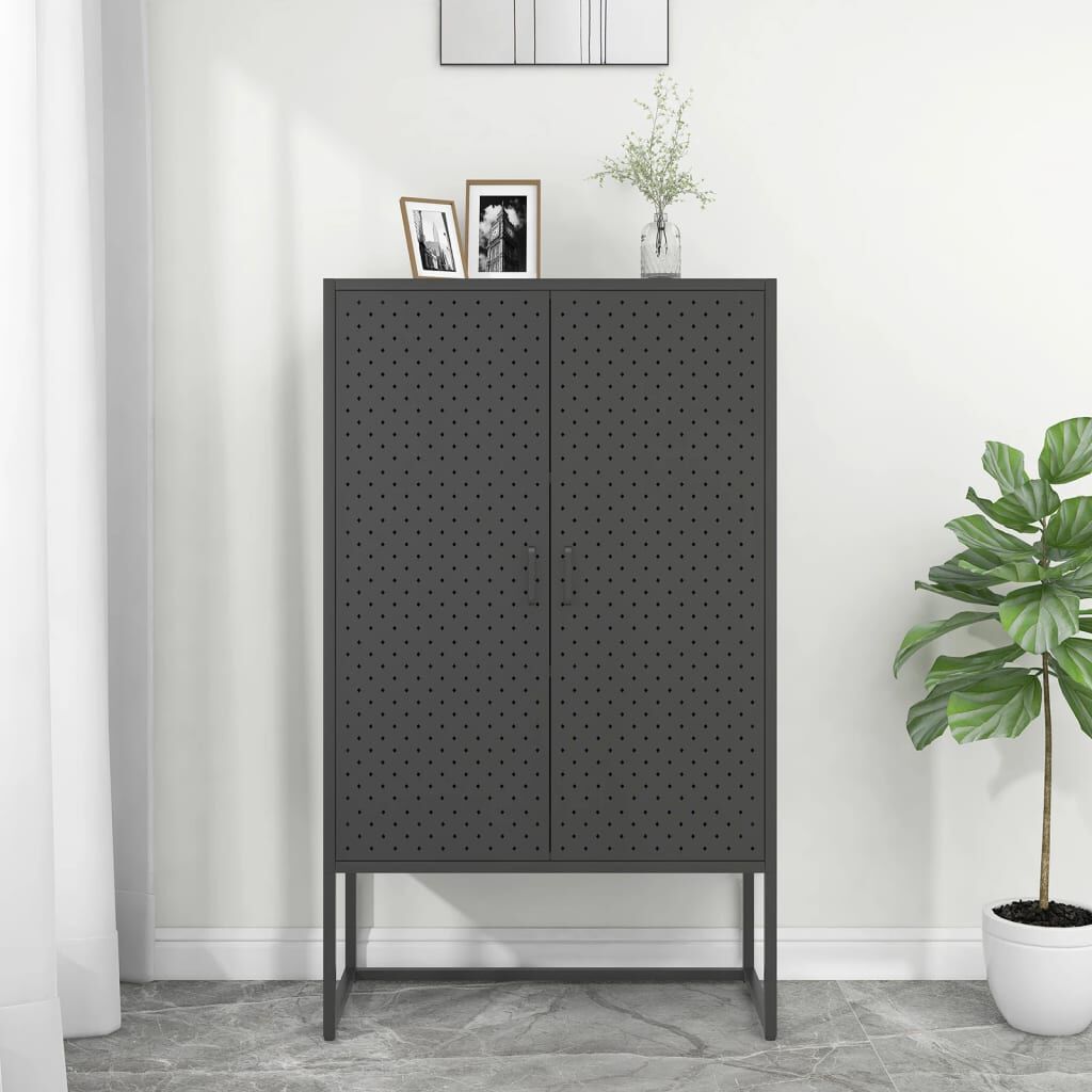 vidaXL Ντουλάπι Ανθρακί 80 x 35 x 135 εκ. από Ατσάλι