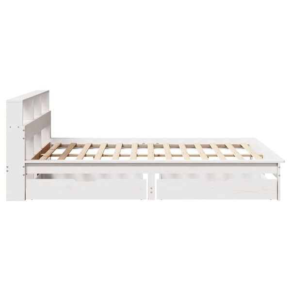 vidaXL Κρεβάτι Βιβλιοθήκη Χωρίς Στρώμα 160x200 εκ Μασίφ Ξύλο Πεύκου