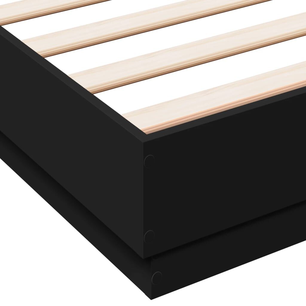 vidaXL Πλαίσιο Κρεβατιού με LED Μαύρο 160 x 200 εκ.