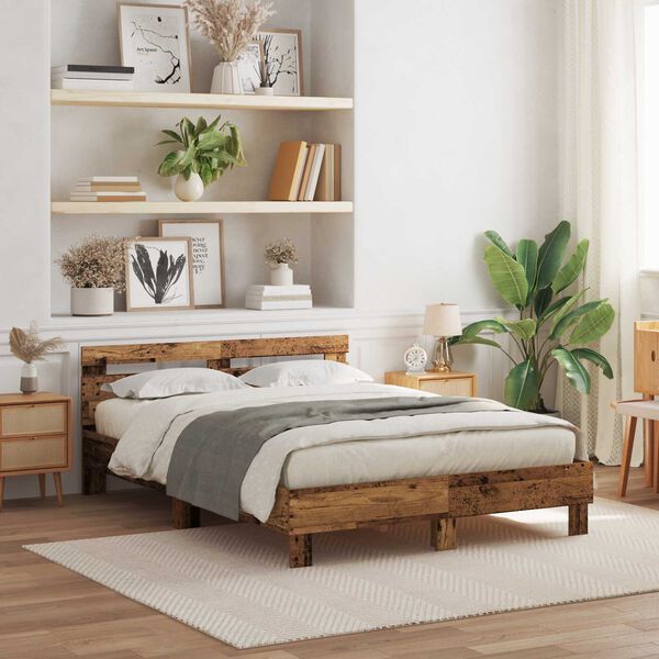 vidaXL Ξύλινο Κρεβάτι Ανακυκλωμένο Ξύλο 150 x 200 εκ. Ανθεκτικό