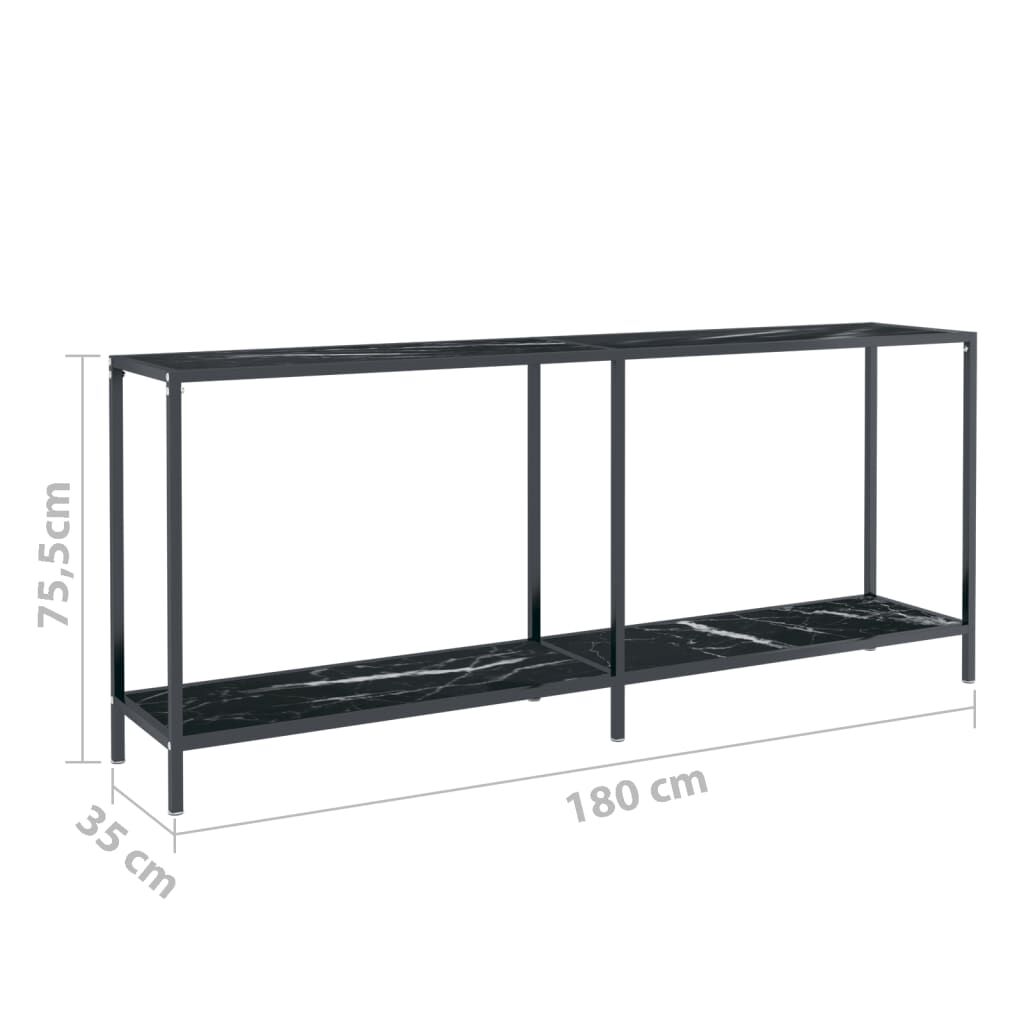 vidaXL Τραπέζι Κονσόλα Μαύρο 180 x 35 x 75,5 εκ. από Ψημένο Γυαλί