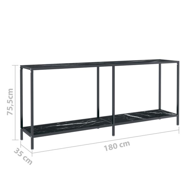 vidaXL Τραπέζι Κονσόλα Μαύρο 180 x 35 x 75,5 εκ. από Ψημένο Γυαλί