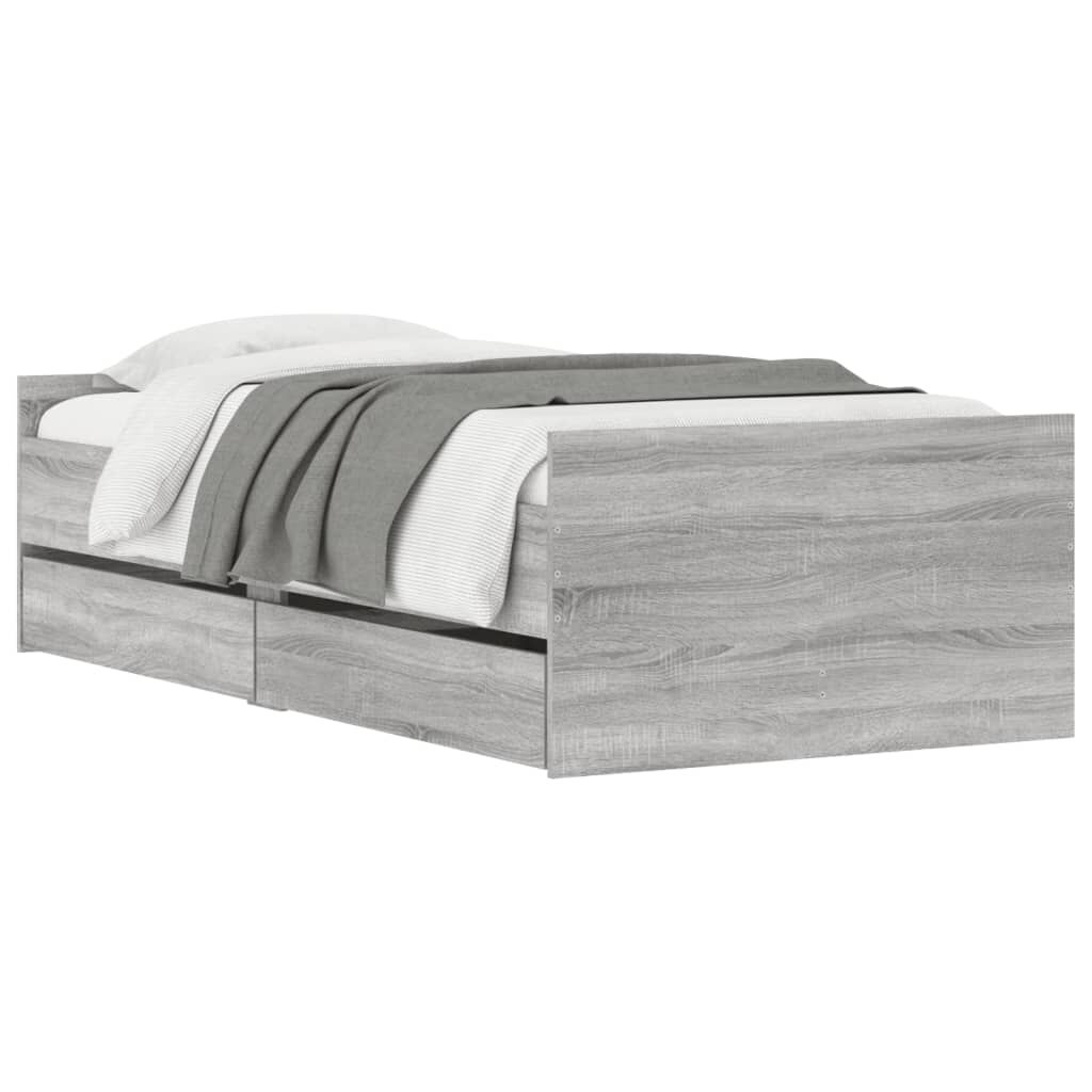 vidaXL Πλαίσιο Κρεβατιού με Συρτάρια Γκρι sonoma 100x200 εκ.