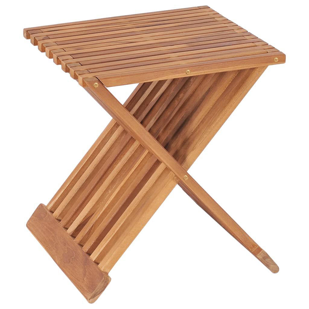 vidaXL Σκαμπό Πτυσσόμενο 40 x 32 x 45 εκ. από Μασίφ Ξύλο Teak