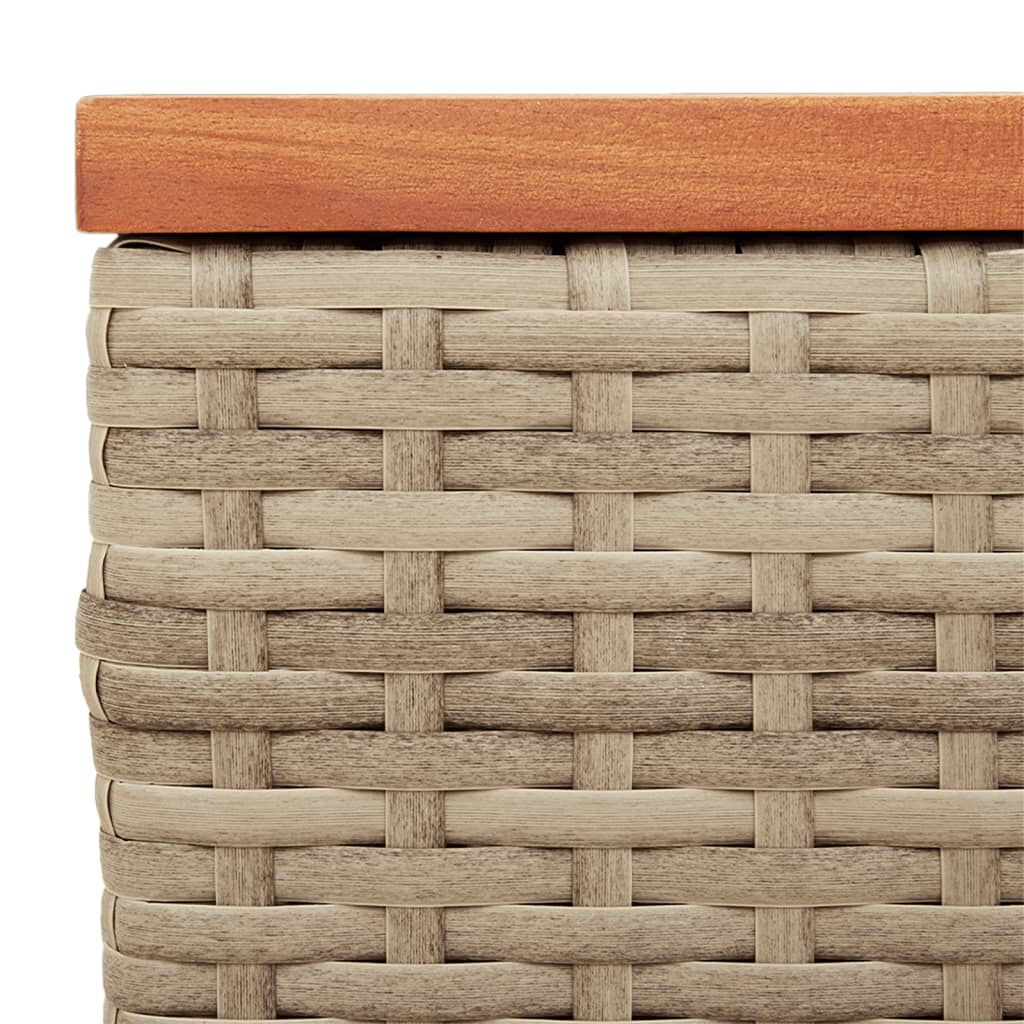 vidaXL Τραπεζάκια Κήπου 2 τεμ. Μπεζ 55x34x37εκ. Συνθ.Ρατάν/Μασίφ Ξύλο