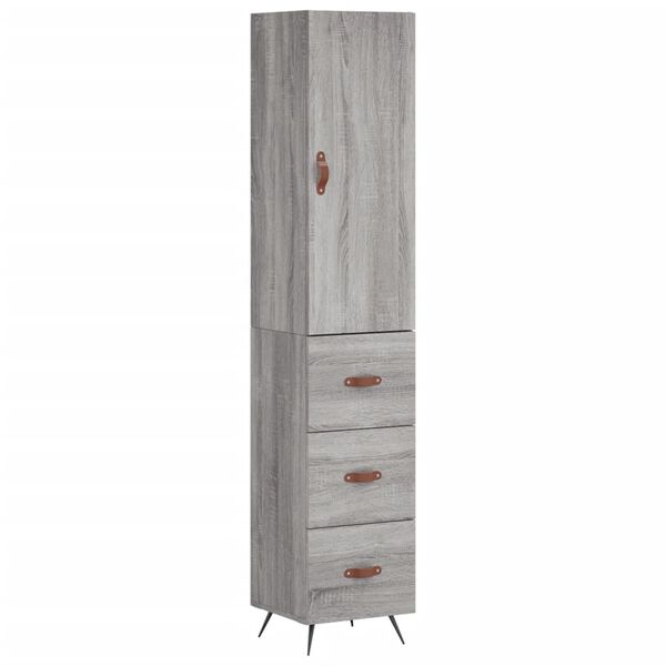 vidaXL Μπουφές Sonoma Γκρι 34,5 x 34 x 180 εκ. από Επεξεργασμένο Ξύλο