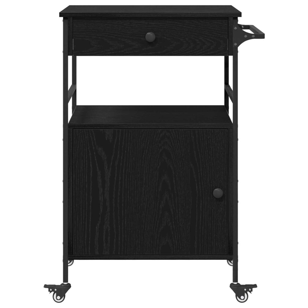 vidaXL Καλάθι Κουζίνας Μαύρης Δρυός 56x43x89.5 εκ. Κατασκευασμένο Ξύλο