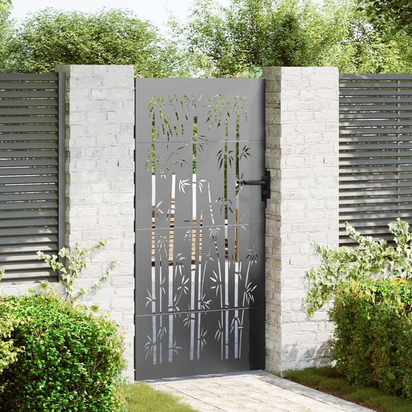 vidaXL Πύλη Κήπου Άλλο Μαύρο 105 x 175 cm Ατσάλι με Επικάλυψη Πούδρας