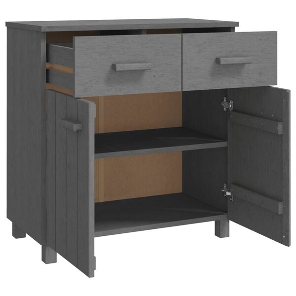 vidaXL Ντουλάπι Αποθήκευσης Σκούρο Γκρι 79x40x80 εκ. Μασίφ Ξύλο Πεύκου