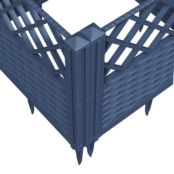 vidaXL Ζαρντινιέρα με Πασσάλους Μπλε Γκρι 43,5x43,5x43,5 εκ. Πολυπροπυλένιο