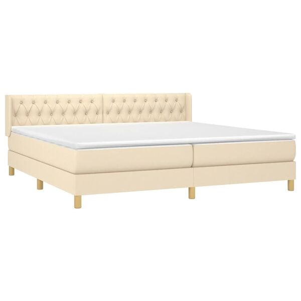 vidaXL &Kappa;&rho;&epsilon;&beta;ά&tau;&iota; Boxspring &mu;&epsilon; &Sigma;&tau;&rho;ώ&mu;&alpha; &Kappa;&rho;&epsilon;&mu; 200x200 &epsilon;&kappa;. &Upsilon;&phi;&alpha;&sigma;&mu;ά&tau;&iota;&nu;&omicron;