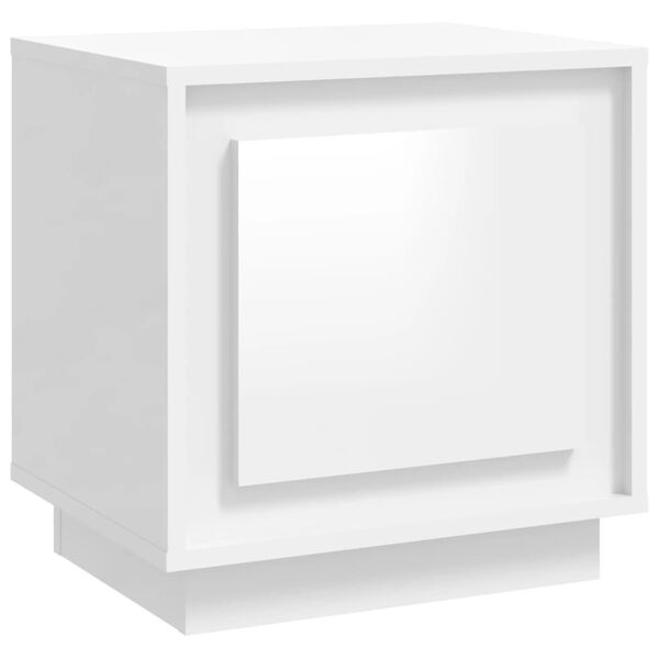 vidaXL Κομοδίνο Γυαλιστερό Λευκό 44 x 35 x 45 εκ. Επεξεργασμένο Ξύλο