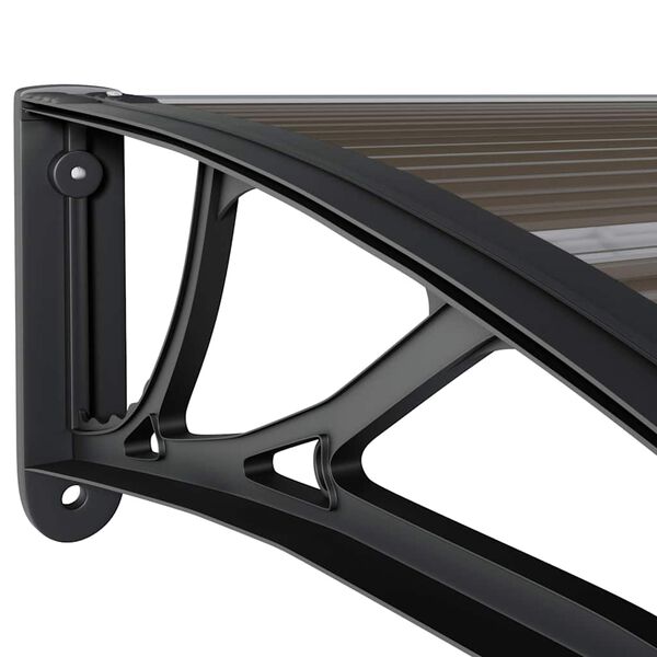 vidaXL Στέγαστρο Πόρτας Μαύρο 350 x 100 εκ. από Πολυκαρβονικό