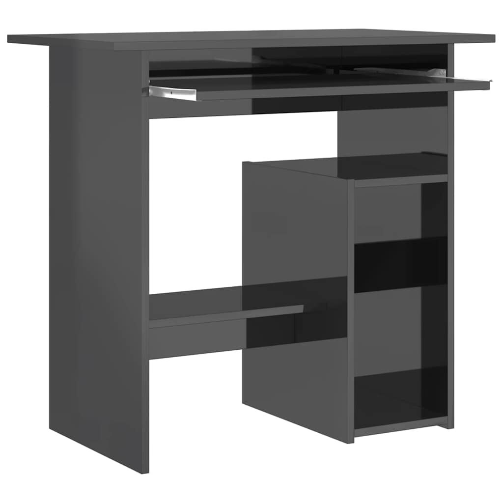 vidaXL Γραφείο Γυαλιστερό Γκρι 80 x 45 x 74 εκ. από Μοριοσανίδα