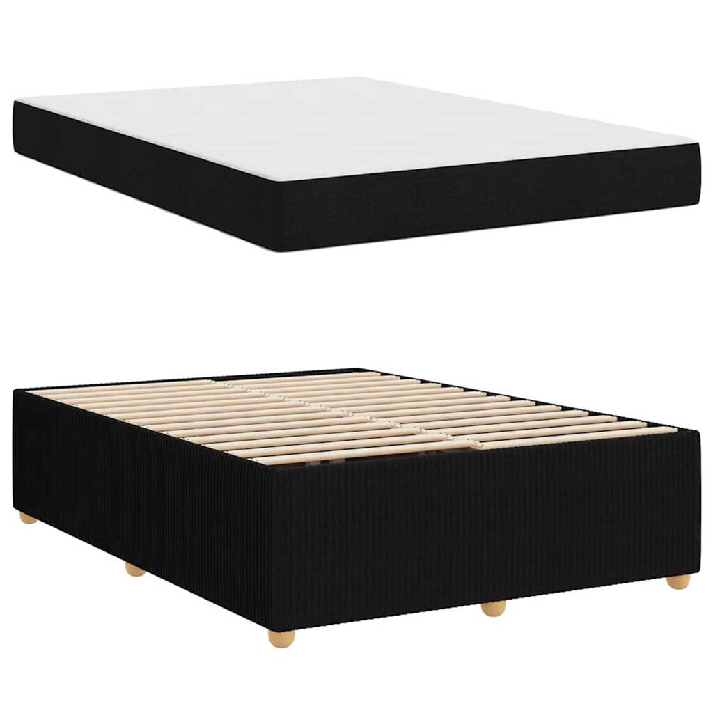 vidaXL Σκελετός κρεβατιού με στρώμα Μαύρο 160 x 200 cm ύφασμα