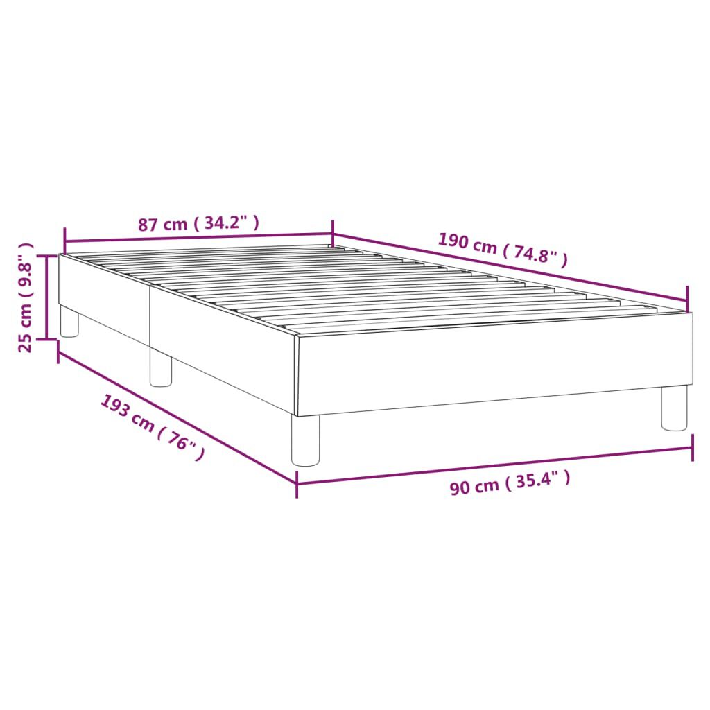 vidaXL Σκελετός Κρεβατιού Χωρίς Στρώμα Taupe 90x190 εκ. Υφασμάτινο