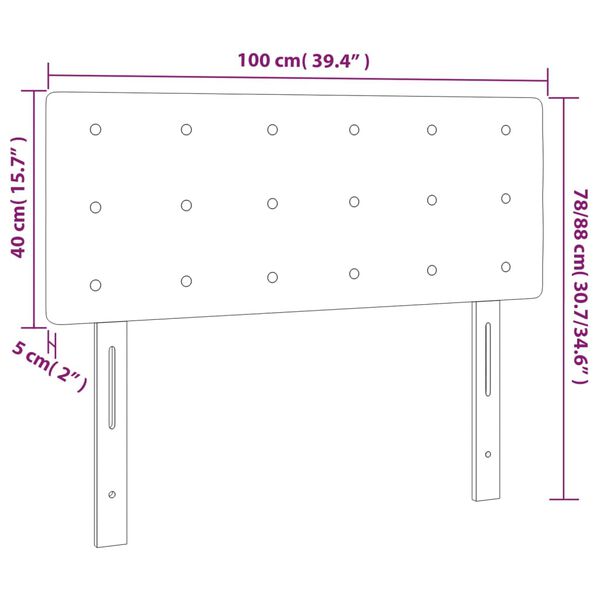 vidaXL Κεφαλάρι Κρεβατιού Μαύρο 100x5x78/88 εκ. από Συνθετικό Δέρμα
