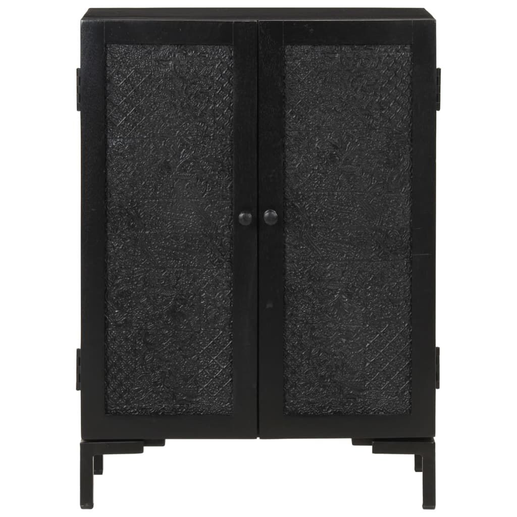 vidaXL Ντουλάπι Μαύρο 55x30x77 εκ. από Μασίφ Ξύλο Μάνγκο και Σίδηρο