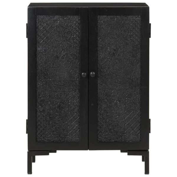 vidaXL Ντουλάπι Μαύρο 55x30x77 εκ. από Μασίφ Ξύλο Μάνγκο και Σίδηρο